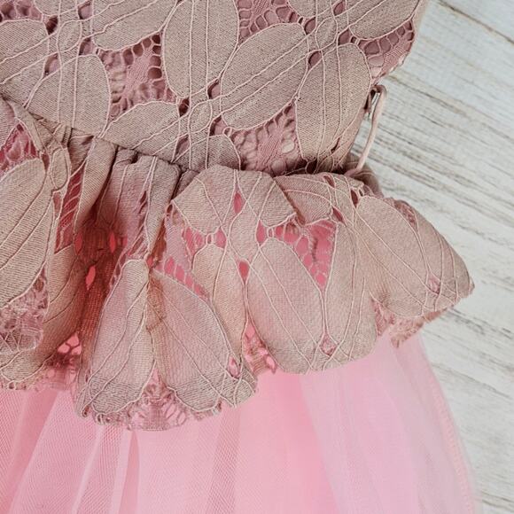 PatPat Pink Halter Lace and Tulle Formal Party Dress sz 5-6Y New - Picture 6 of 6